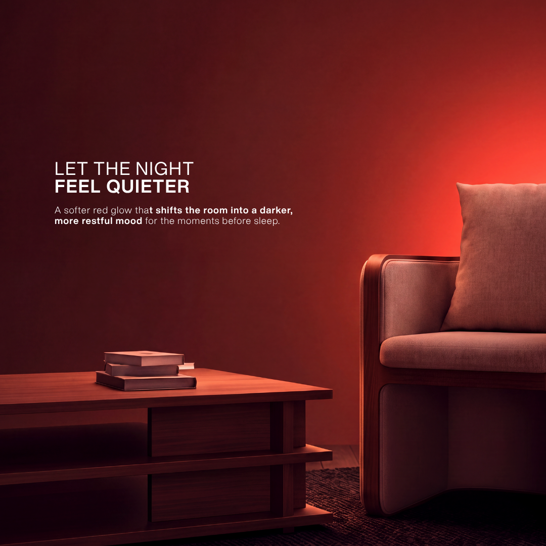 Plug-in Red Night Light – White Frame