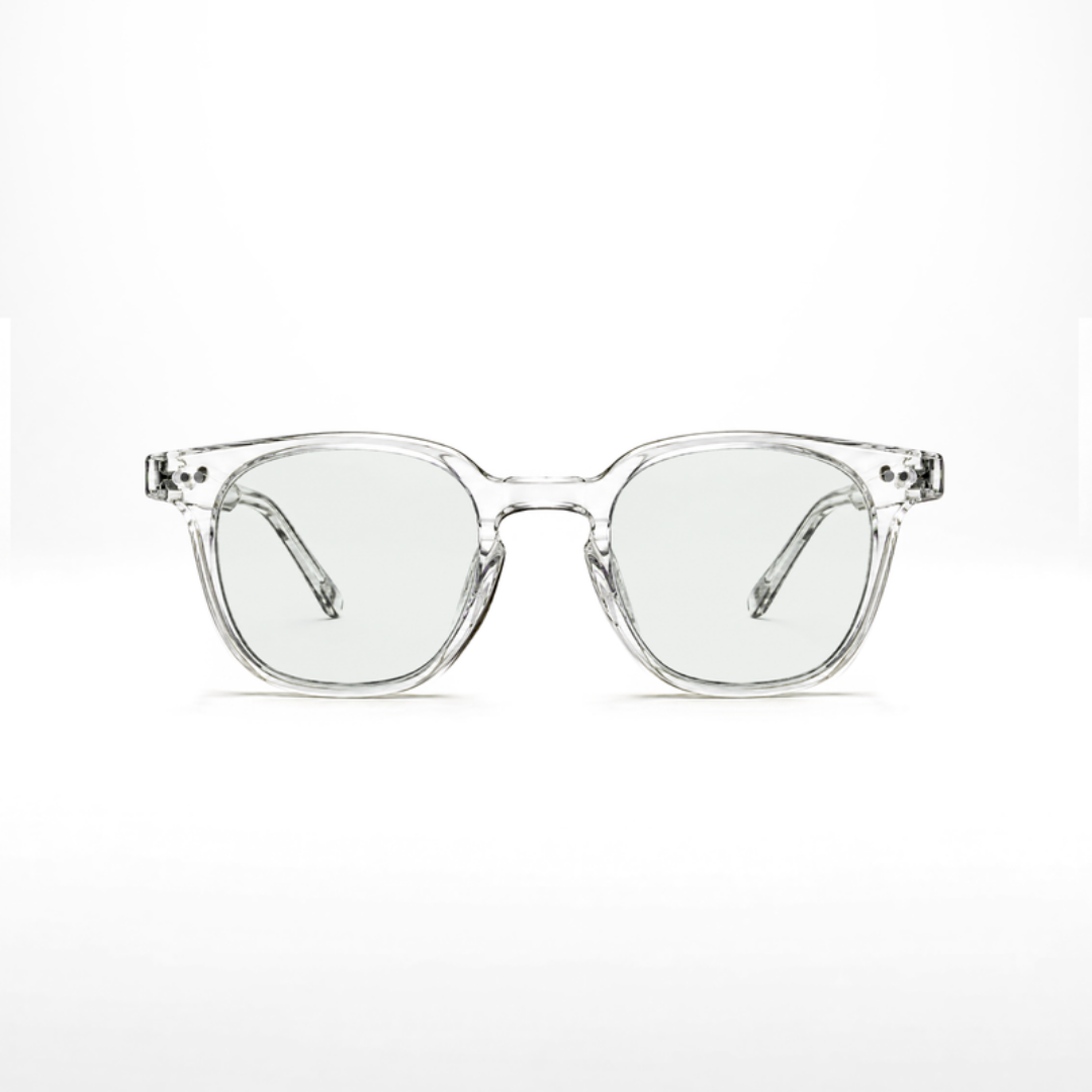 Edison Crystal glasses – clear lenses, transparent Crystal frame, front view