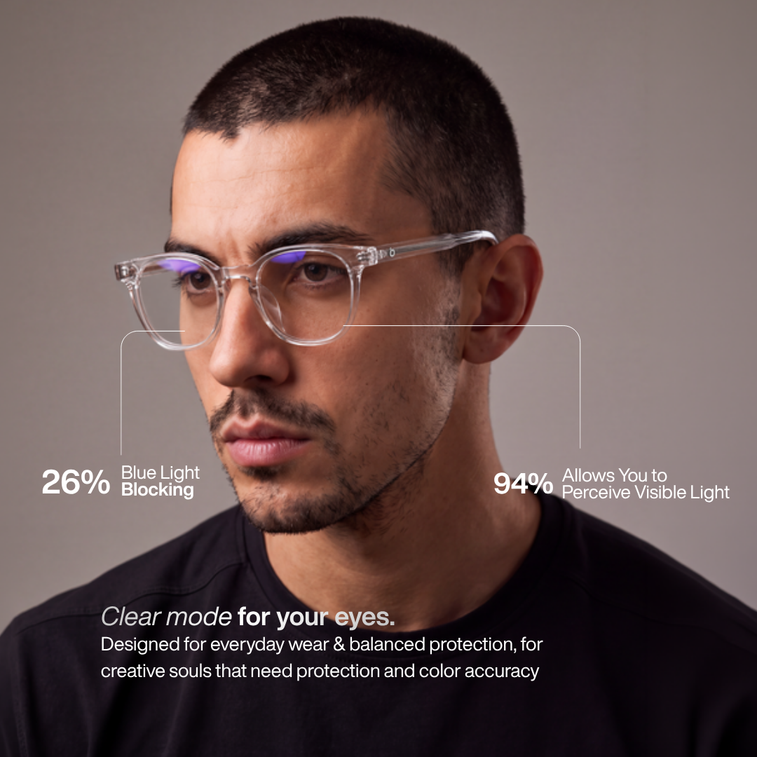 Edison key figures: 26% blue light blocking and 94% visible light transmission
