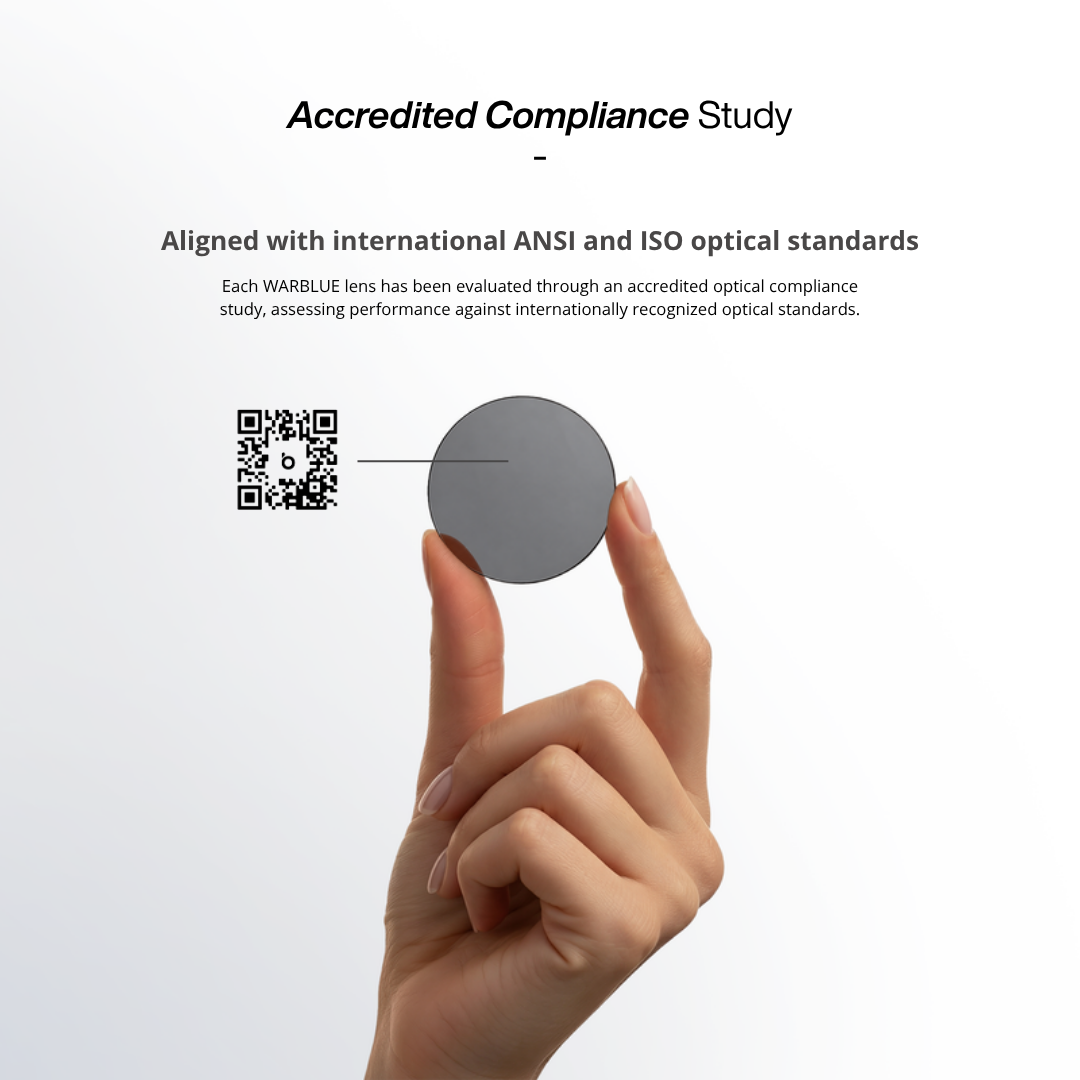 WARBLUE accredited optical compliance study – Louis lenses