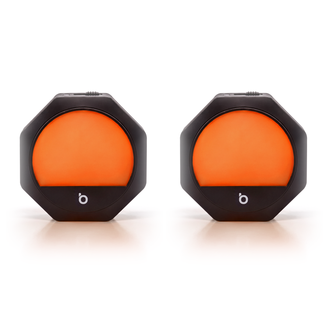 Night Light Duo – Amber, Black Frame