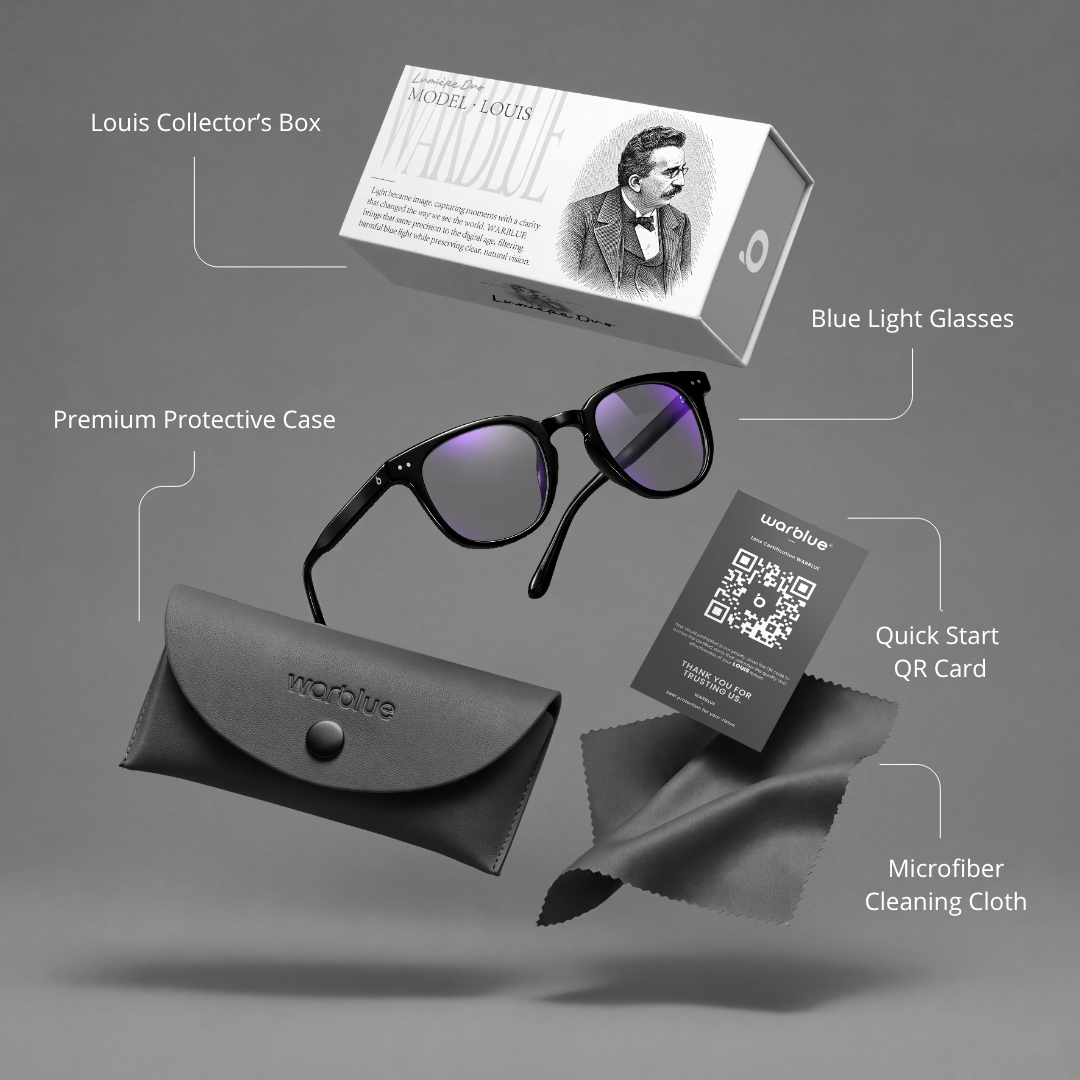 Louis Collector's Box with protective case, QR card and microfiber cloth – black frame