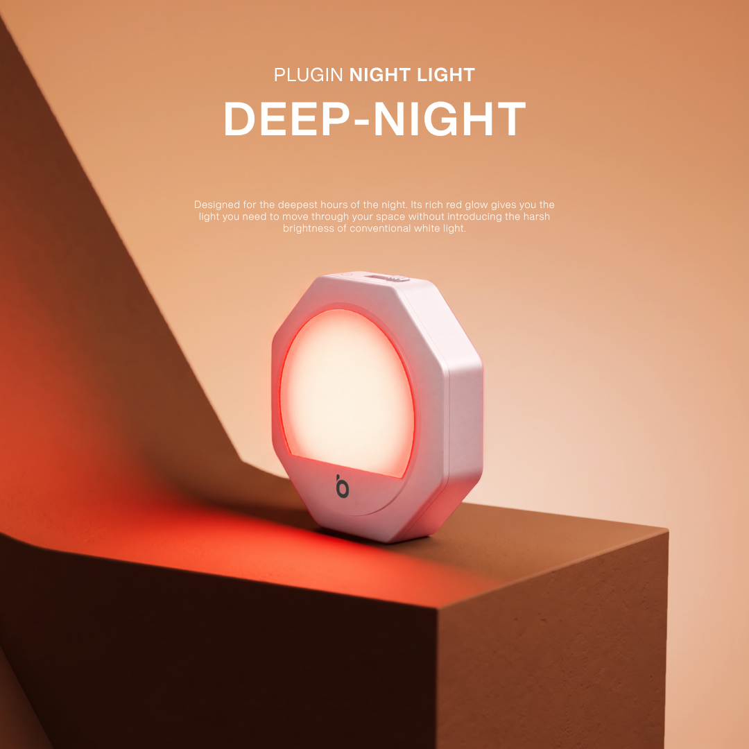Plug-in Red Night Light – White Frame