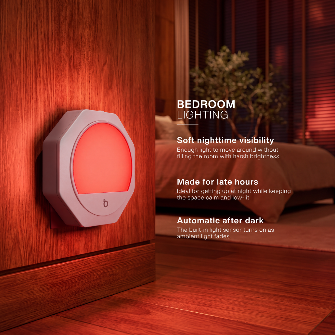 Plug-in Red Night Light – White Frame
